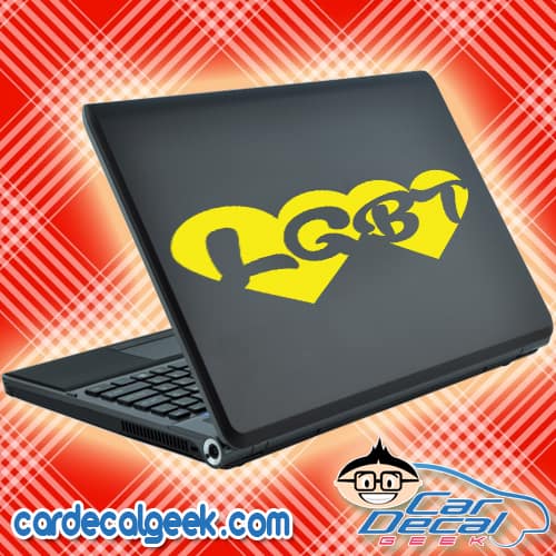 Lgbt Double Heart Laptop MacBook Decal Sticker