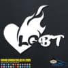 Lgbt Heart On Fire Decal Sticker