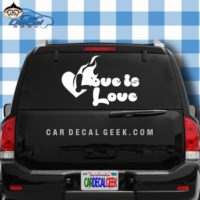 Love Is Love Flaming Heart Gay Car Window Decal Sticker