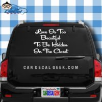 Love Is too Beautiful To Be Hidden In The closet Car Window Decal Sticker