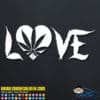 Marijuana Heart Love Decal Sticker