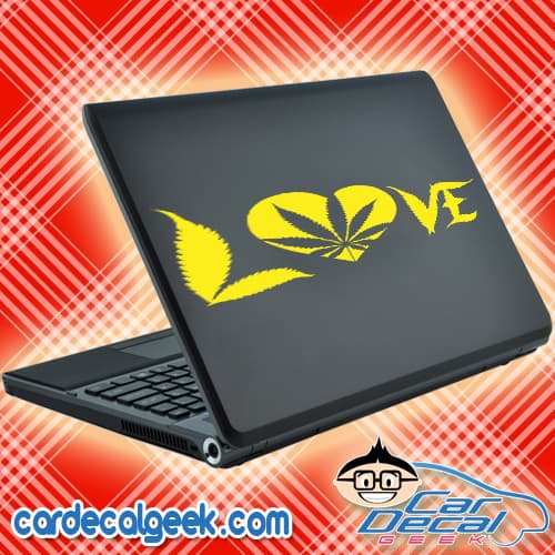 Marijuana Heart Love Laptop MacBook Decal Sticker