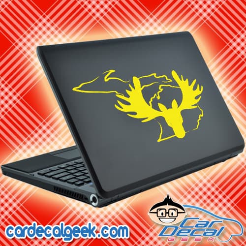 Michigan Moose Head Laptop MacBook Decal Sticker
