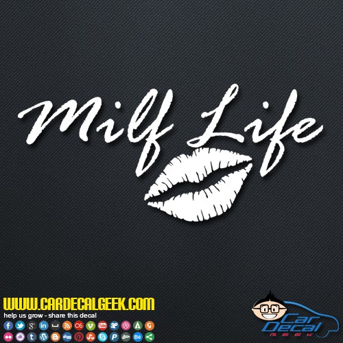 Milf Life Lips Decal Sticker