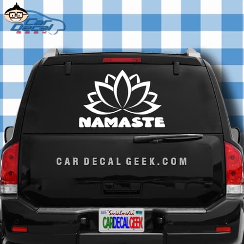 Namaste Lotus Flower Car Window Decal Sticker