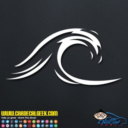 Cool Ocean Wave Car Window Laptop Wall Decal Sticker