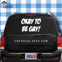 Okay To Be Gay Car Window Decal Sticker