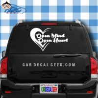 Open Mind Open Heart Car Window Decal Sticker