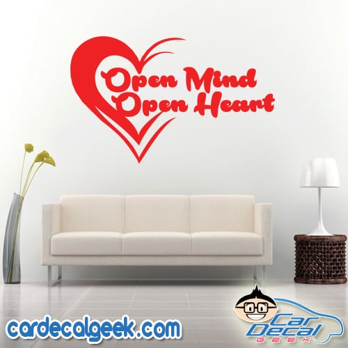 Open Mind Open Heart Wall Decal Sticker