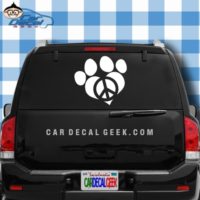 Peace Love Dog Paw Car Window Decal Sticker