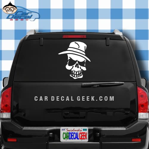 Pimp Hat Skull Car Window Decal Sticker