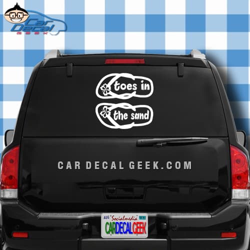 Toes In The Sand Flip Flops Car Window Decal Sticker