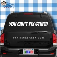 You cant fix stupid Car Window Decal Sticker