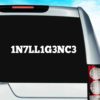 Intelligence Vinyl Car Window Decal Sticker