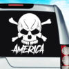 America Skull Vinyl Car Window Decal Sticker