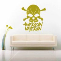 American Veteran Skull Vinyl Wall Decal Sticker