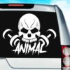 Animal Skull Dumbbells Vinyl Car Window Decal Sticker