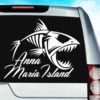 Anna Maria Island Fish Skeleton Vinyl Car Window Decal Sticker