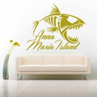 Anna Maria Island Fish Skeleton Vinyl Wall Decal Sticker