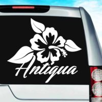 Antigua Hibiscus Flower Vinyl Car Window Decal Sticker
