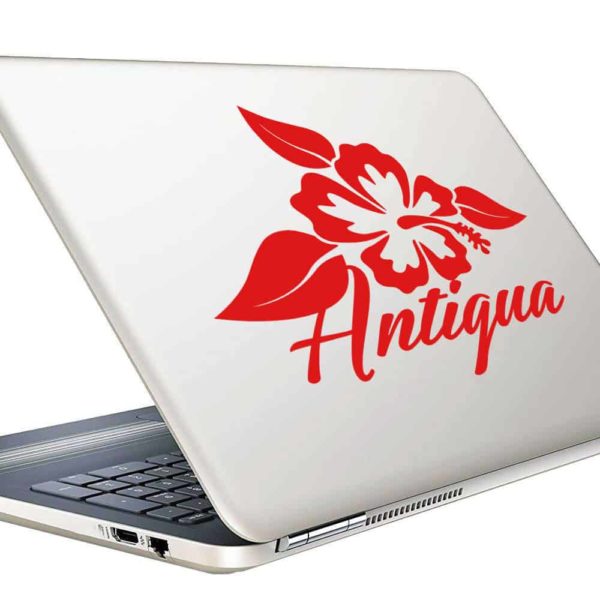 Antigua Hibiscus Flower Vinyl Laptop Macbook Decal Sticker