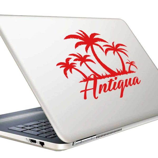 Antigua Palm Tree Island Vinyl Laptop Macbook Decal Sticker