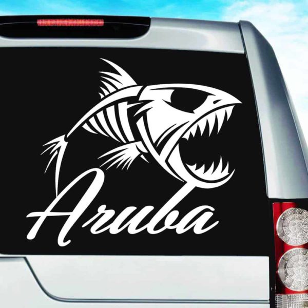 Aruba Fish Skeleton Vinyl Car Window Decal Sticker
