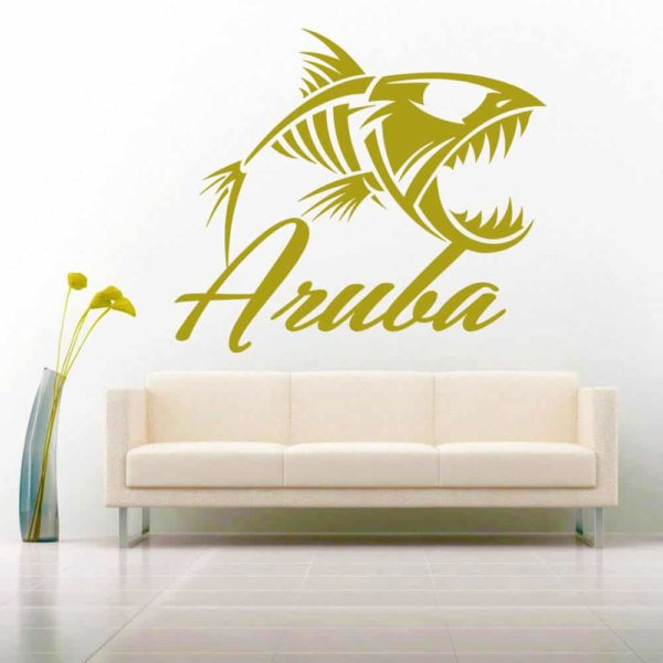 Aruba Fish Skeleton Vinyl Wall Decal Sticker