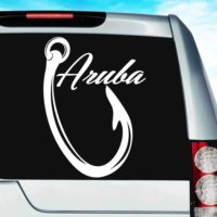 Aruba Fishing Hook Vinyl Car Window Decal Sticker