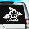 Aruba Hibiscus Flower Vinyl Car Window Decal Sticker