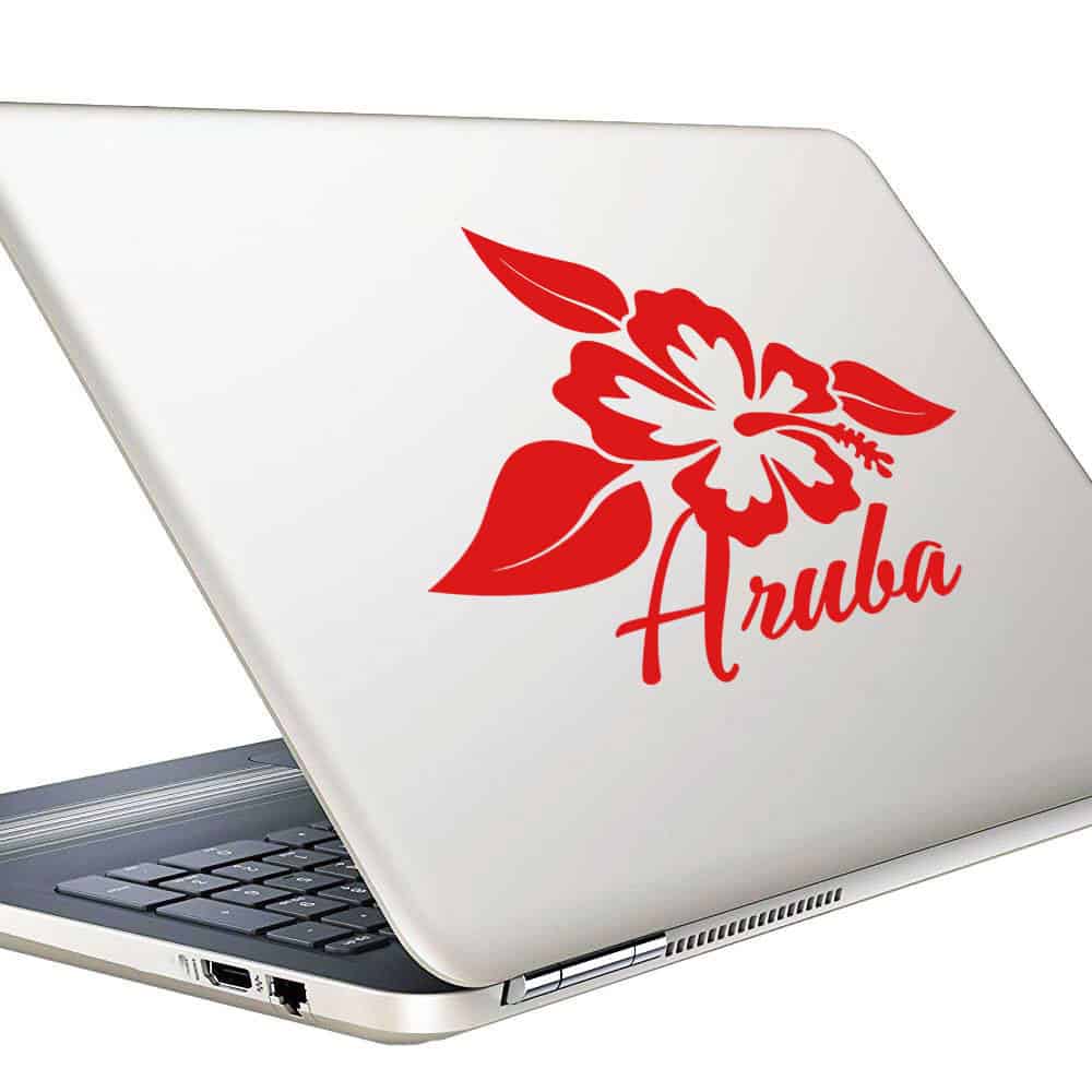 Aruba Hibiscus Flower Vinyl Laptop Macbook Decal Sticker Aruba Hibiscus Flower Vinyl Laptop Macbook Decal Sticker