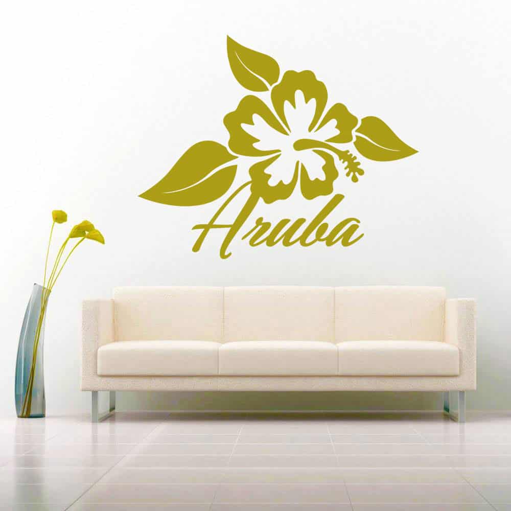 Aruba Hibiscus Flower Vinyl Wall Decal Sticker Aruba Hibiscus Flower Vinyl Wall Decal Sticker