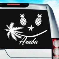 Aruba Tropical Smiley Face Vinyl Car Window Decal Sticker