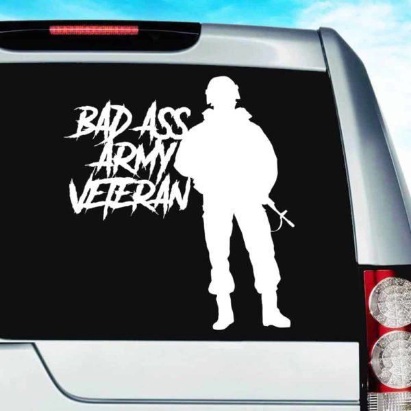 Bad Ass Army Veteran Vinyl Car Window Decal Sticker