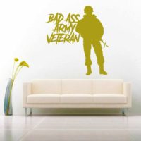 Bad Ass Army Veteran Vinyl Wall Decal Sticker