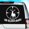 Bad Ass Deer Hunter Deer Rifle Scope Vinyl Car Window Decal Sticker