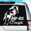 Badass Cowgirl Vinyl Car Window Decal Sticker