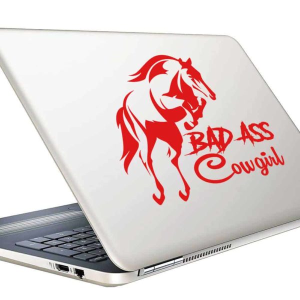 Badass Cowgirl Vinyl Laptop Macbook Decal Sticker