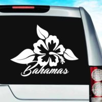 Bahamas Hibiscus Flower Vinyl Car Window Decal Sticker