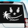 Bahamas Tropical Smiley Face Vinyl Car Window Decal Sticker