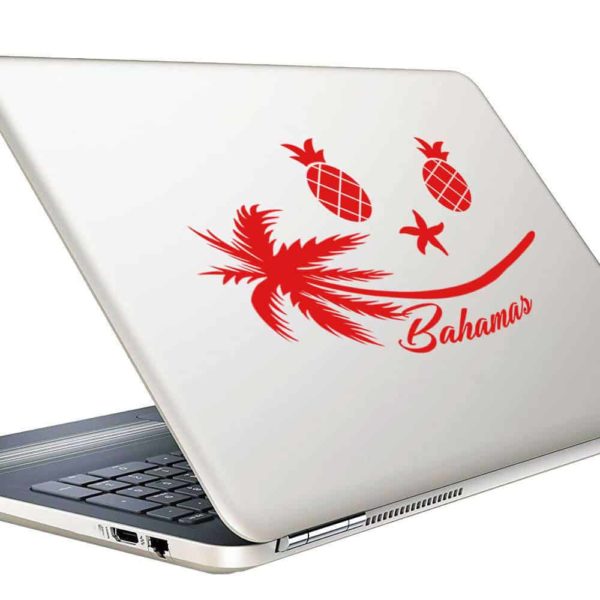 Bahamas Tropical Smiley Face Vinyl Laptop Macbook Decal Sticker