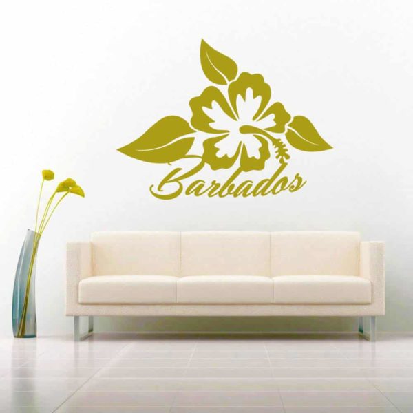 Barbados Hibiscus Flower Vinyl Wall Decal Sticker