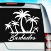 Barbados Palm Tree Island Vinyl Car Window Decal Sticker