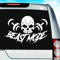 Beast Mode Skull Dumbbells Vinyl Car Window Decal Sticker