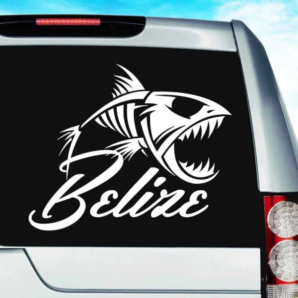 Belize Fish Skeleton Vinyl Car Window Decal Sticker