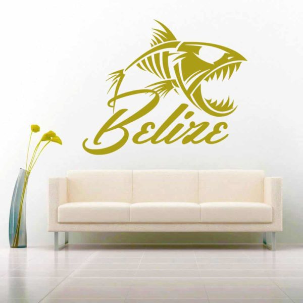 Belize Fish Skeleton Vinyl Wall Decal Sticker