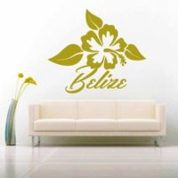 Belize Hibiscus Flower Vinyl Wall Decal Sticker