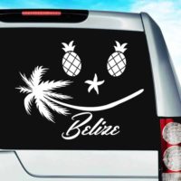 Belize Tropical Smiley Face Vinyl Car Window Decal Sticker