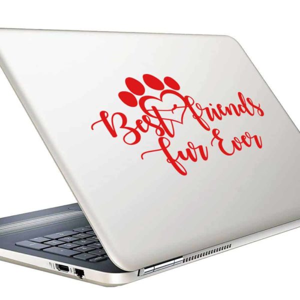 Best Friends Fur Ever Dog Cat Paw Vinyl Laptop Macbook Decal Sticker