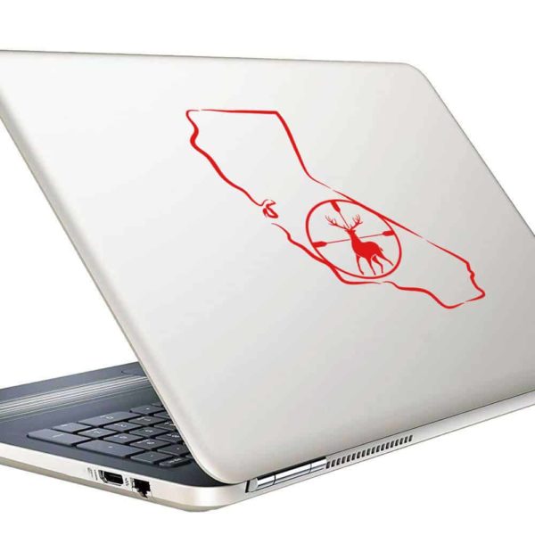 California Deer Hunting Gun Scope Vinyl Laptop Macbook Decal Sticker